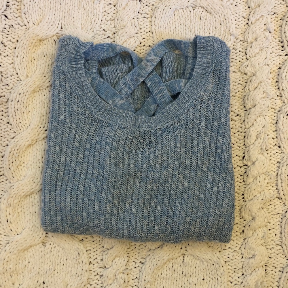 Boutique // Blue & White Knit Sweater